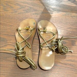 Gold Strappy Sandals